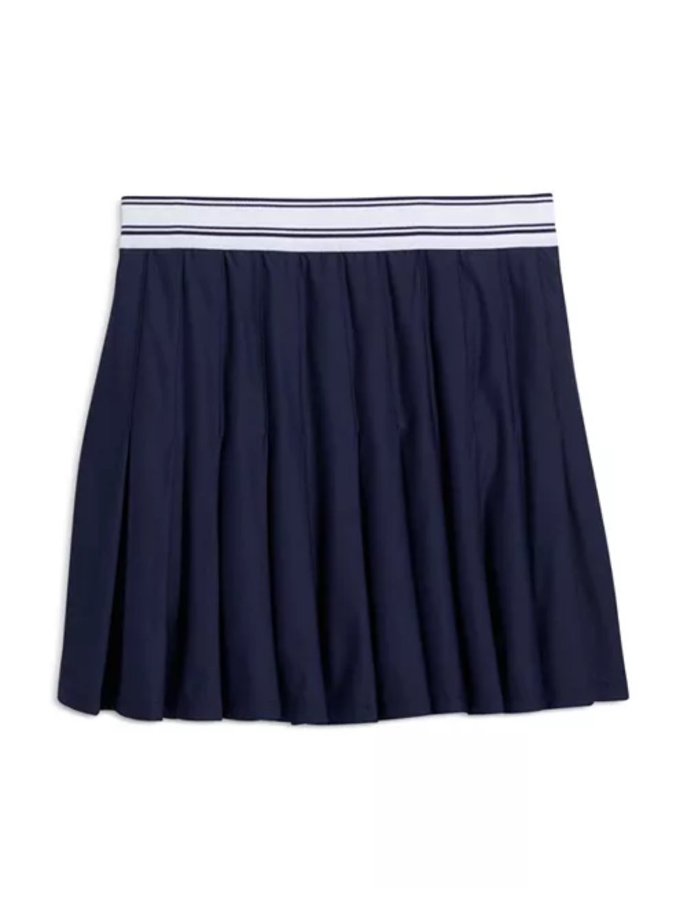 Vineyard Vines Navy Pleated Circle Skirt with White Striped Waistband